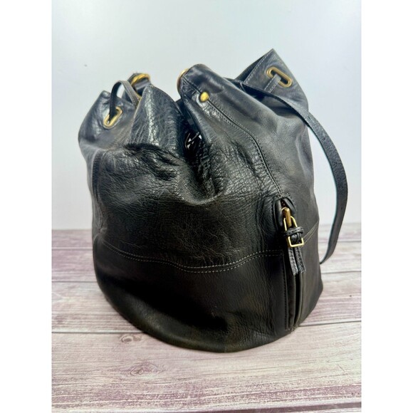 JEROME DREYFUSS ALAIN Bucket Black Large Leather Convertible Created in France - Picture 3 of 17